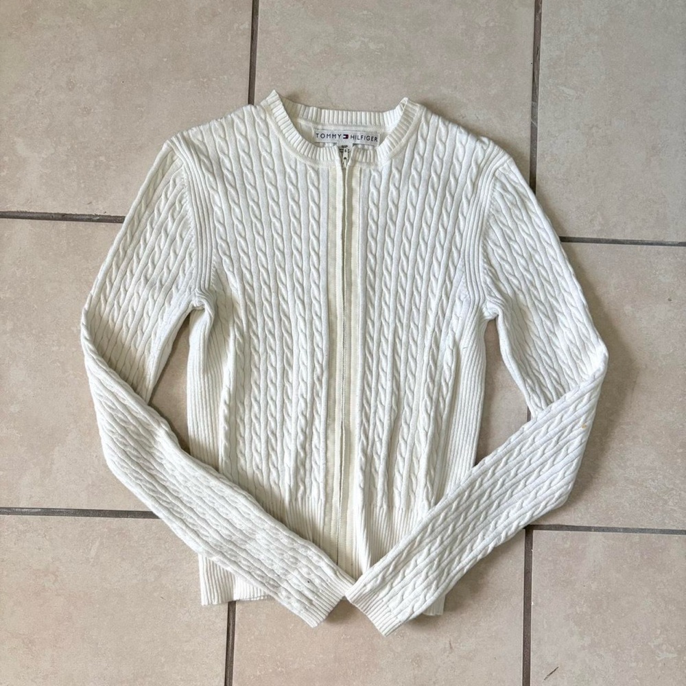 White Cable Knit Sweater